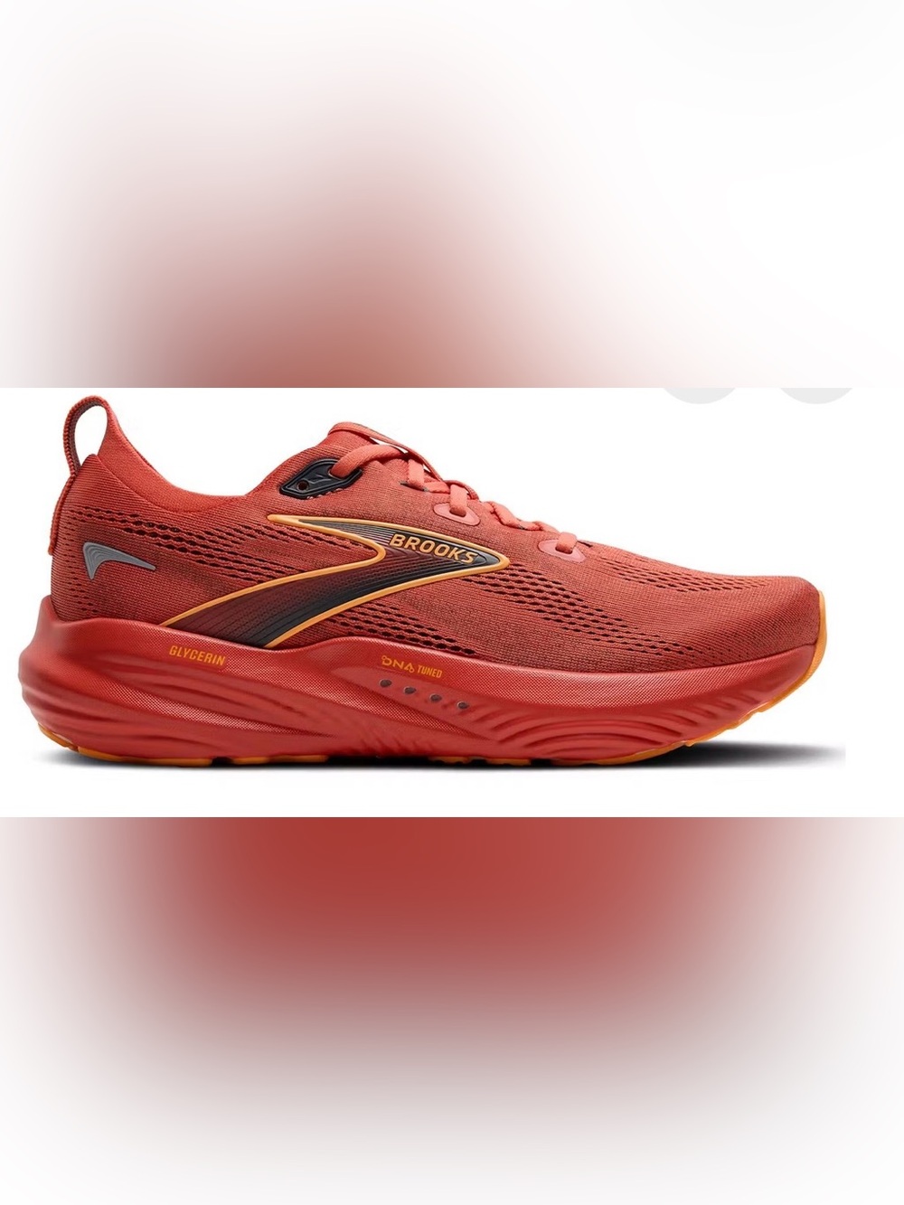 Brooks Glycerin 22 Men’s 8.5 Running Shoes Red Orange DNA Tuned